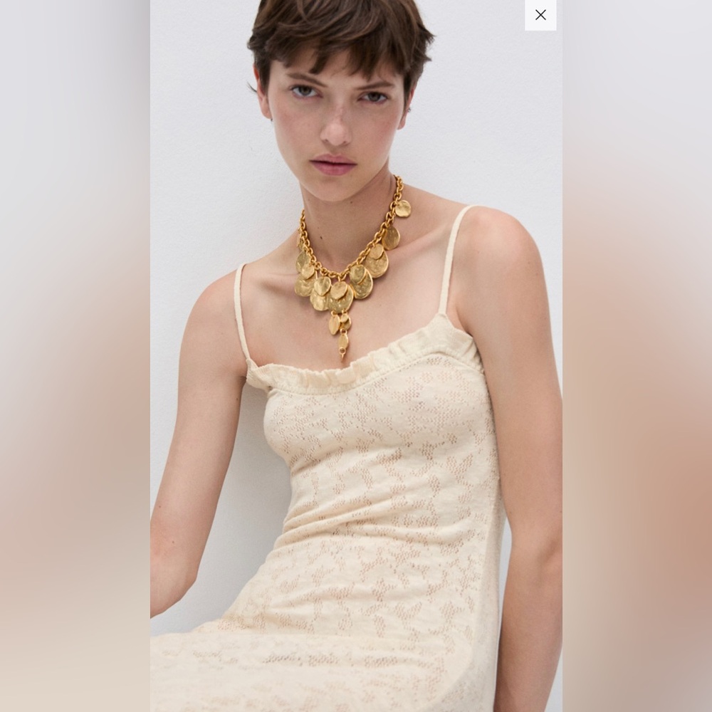 Mango KNITTED DRESS WITH LACE DETAILS, size 6 - Picture 4 of 7